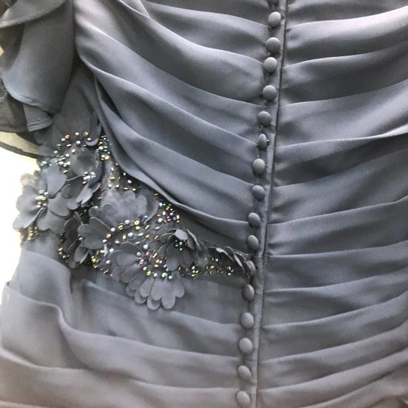 NEW Navy Blue Mother of the Bride/Groom Elegant Formal Holiday Dress SIZE 12 - Picture 14 of 15